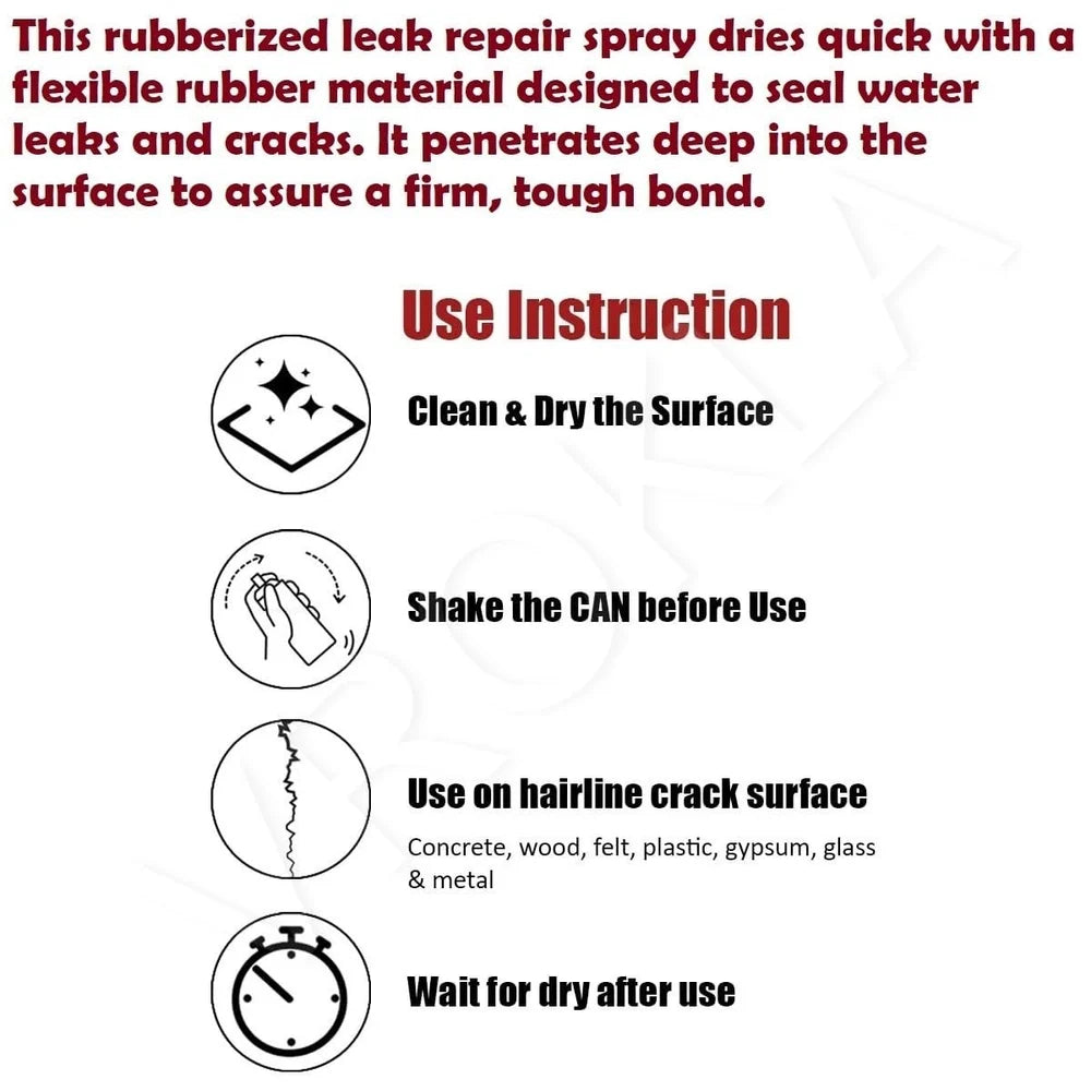 Leak Proof Sealer Spray – Waterproof Sealant for Roof, Wall & Pipe Leakage | 450ml