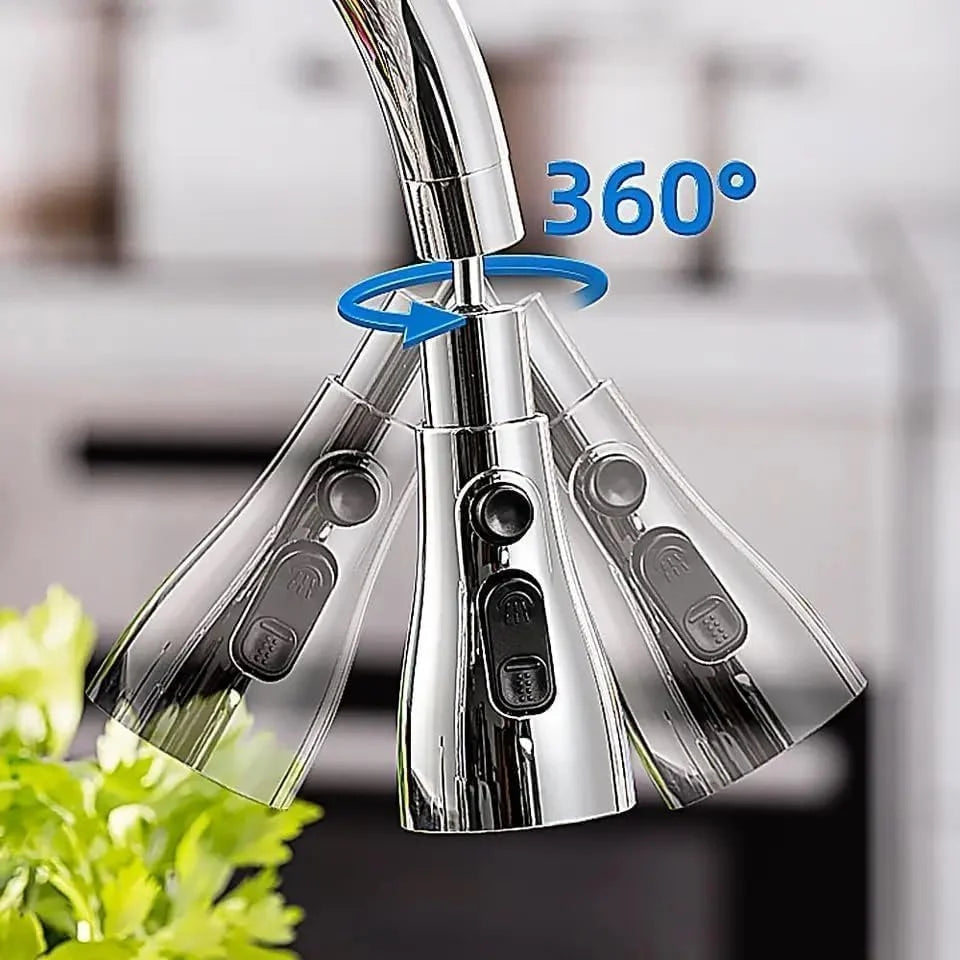 360° Rotating Kitchen Tap Extender – Flexible Faucet Extension for Kitchen Sink